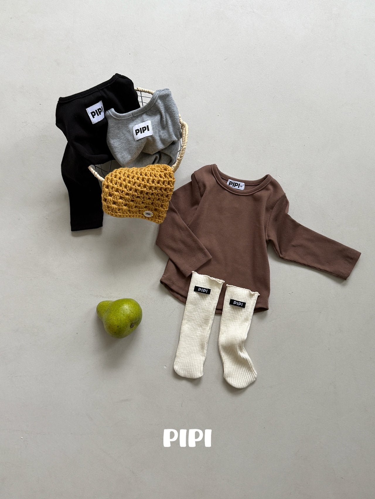 ［pipi］Rib basic tee