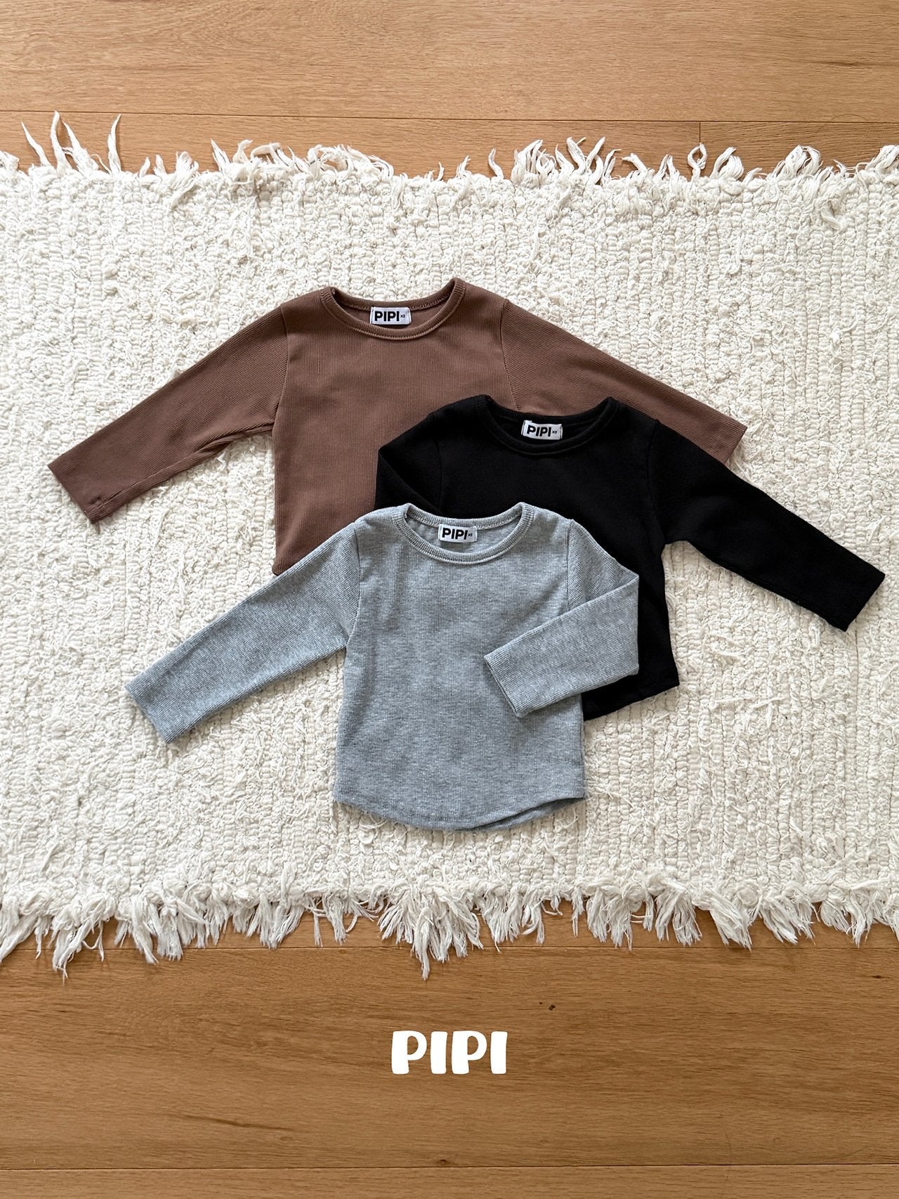 ［pipi］Rib basic tee