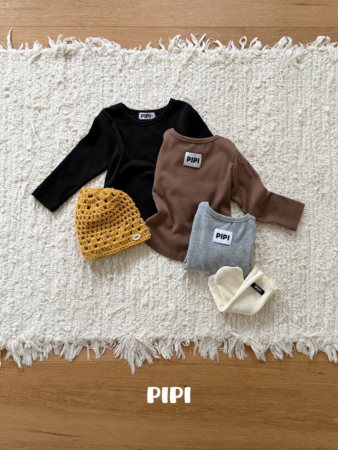 ［pipi］Rib basic tee