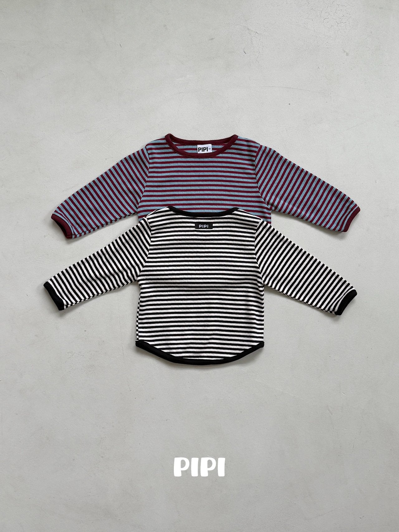［pipi］Stripe round tee