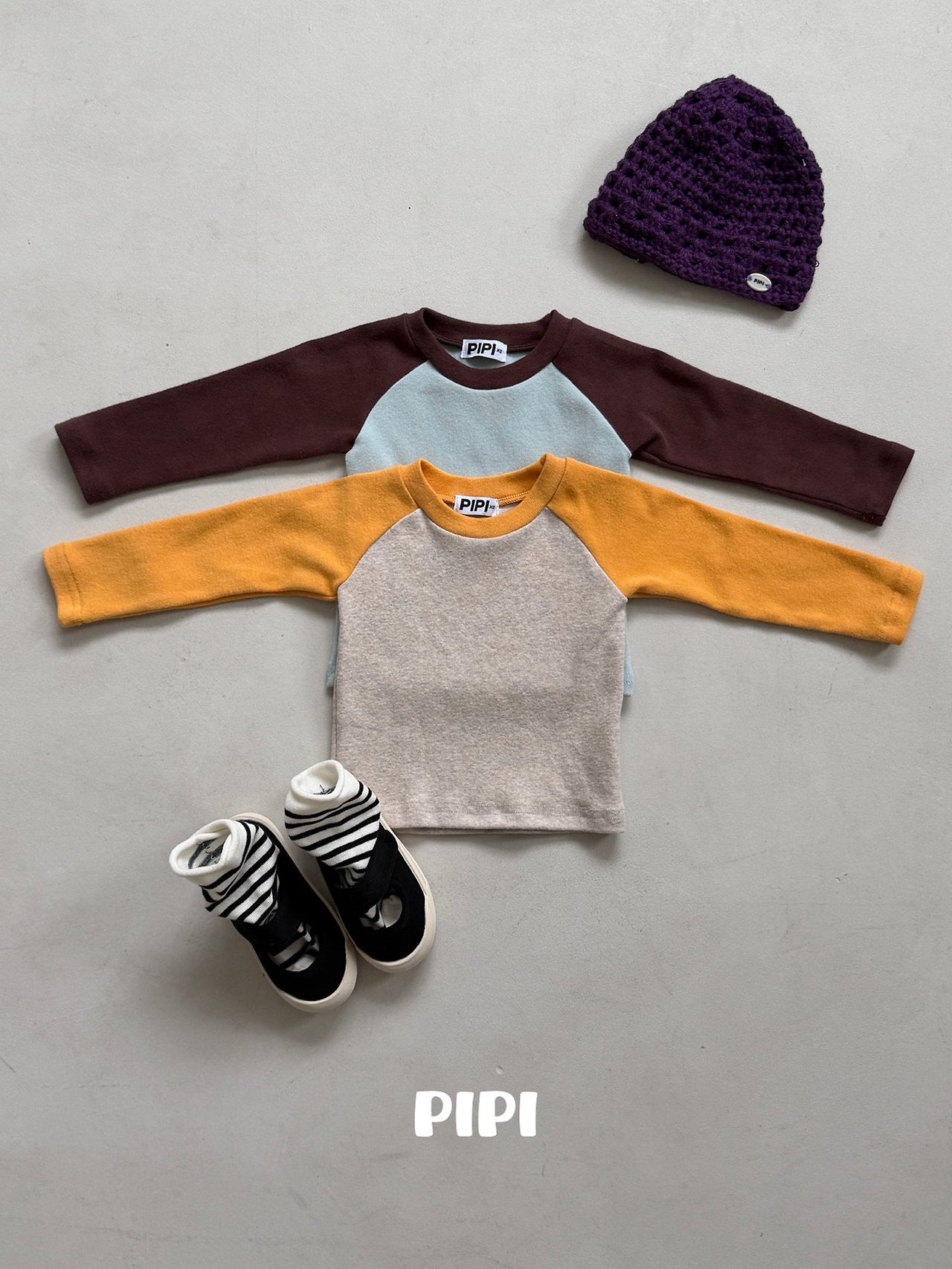 ［pipi］Raglan contrast tops
