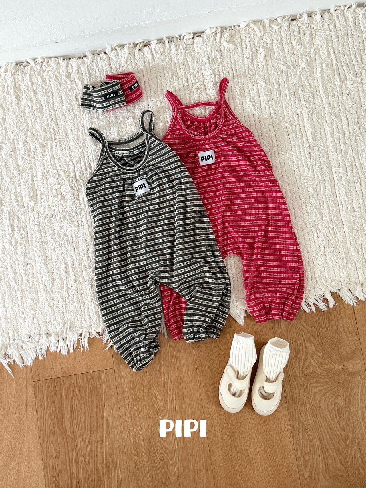 ［pipi］Pipi stripe overalls