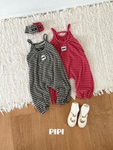 ［pipi］Pipi stripe overalls
