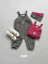 ［pipi］Pipi stripe overalls