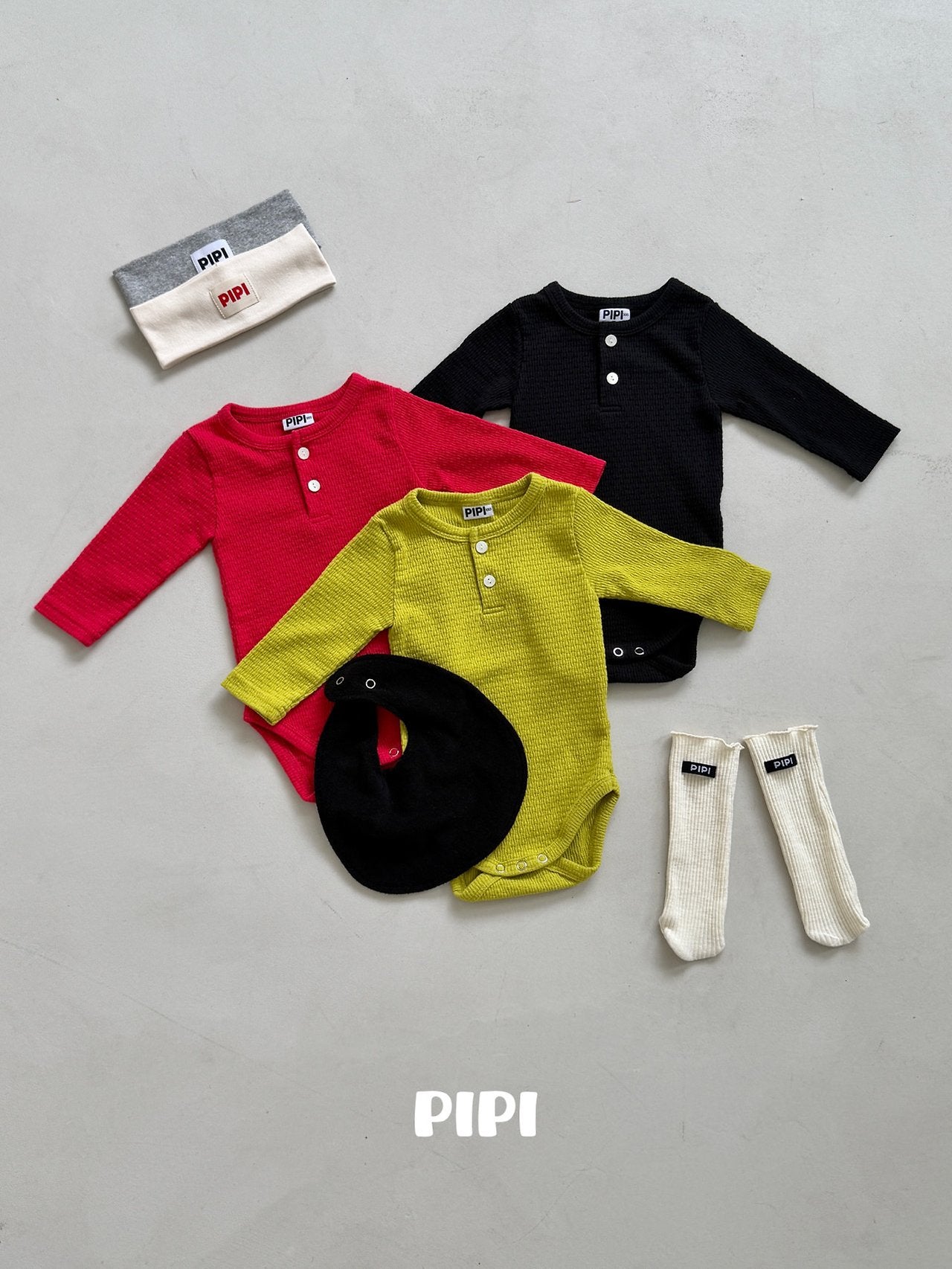 ［pipi］Buttun span rompers