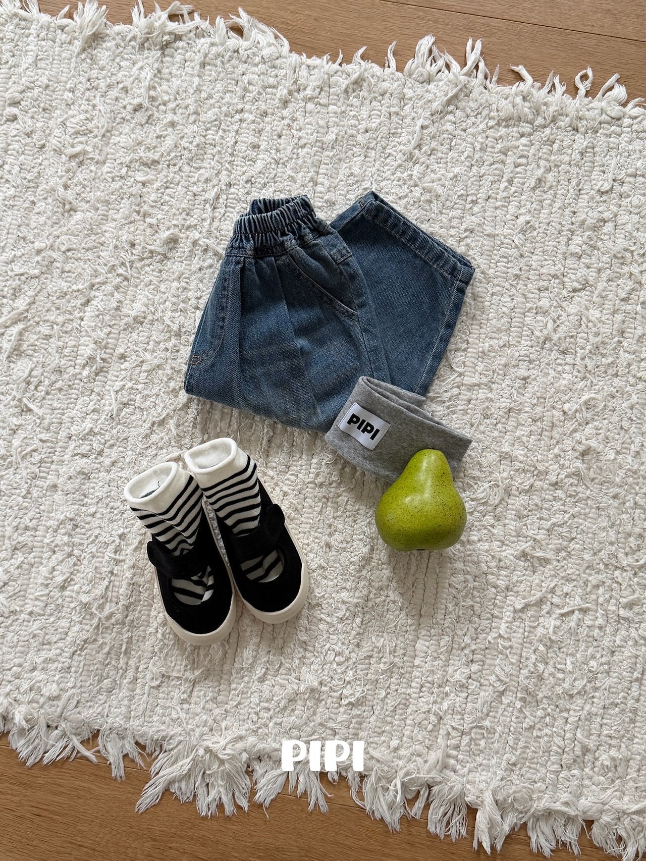［pipi］Banding denim pants