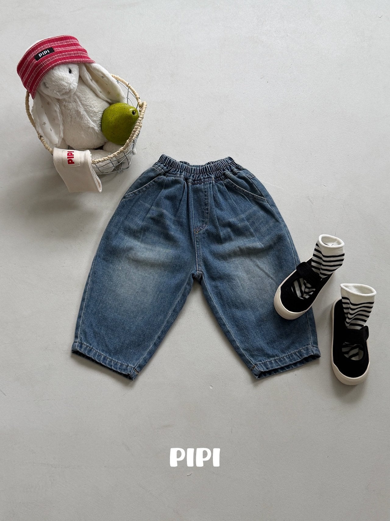 ［pipi］Banding denim pants