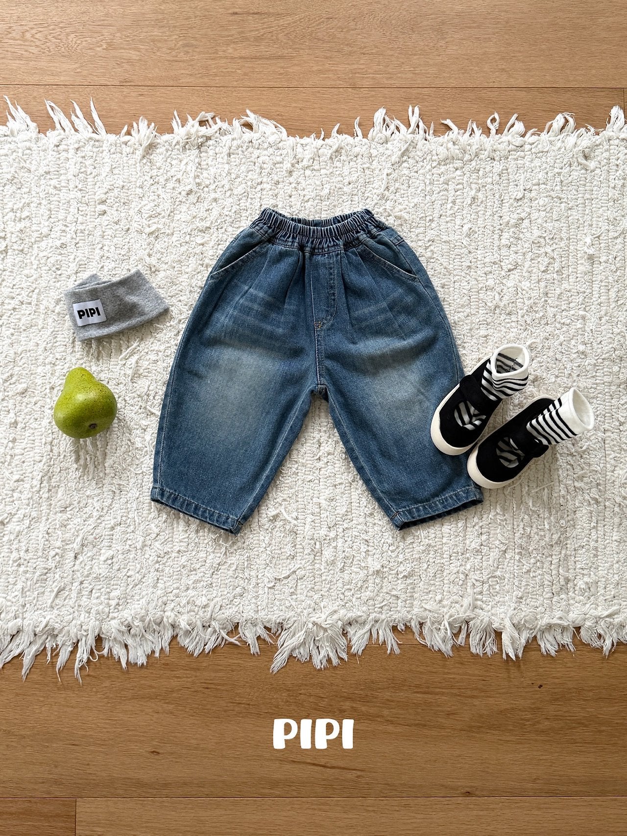 ［pipi］Banding denim pants