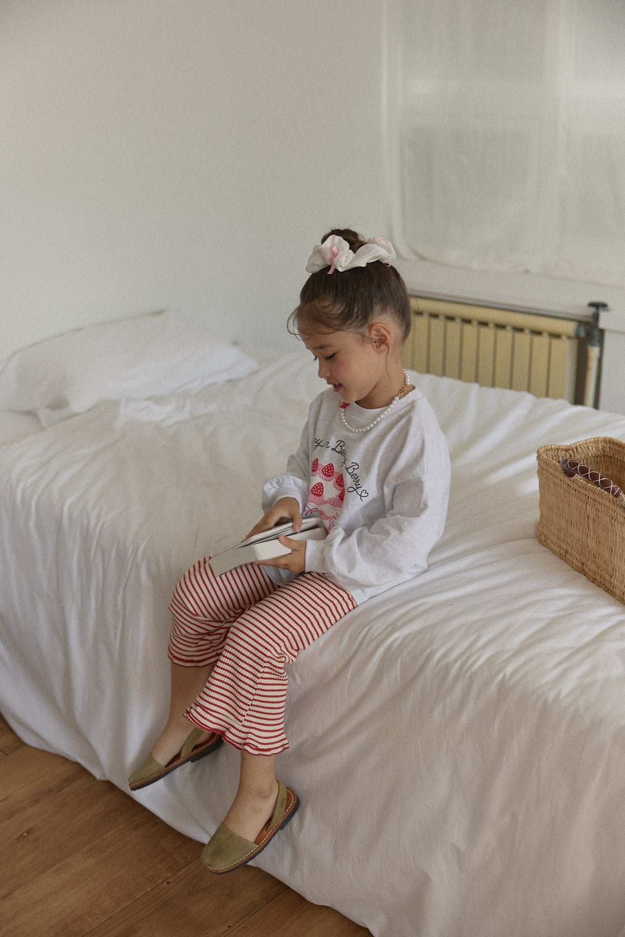 ［berry berry］Stripe frill flare pants