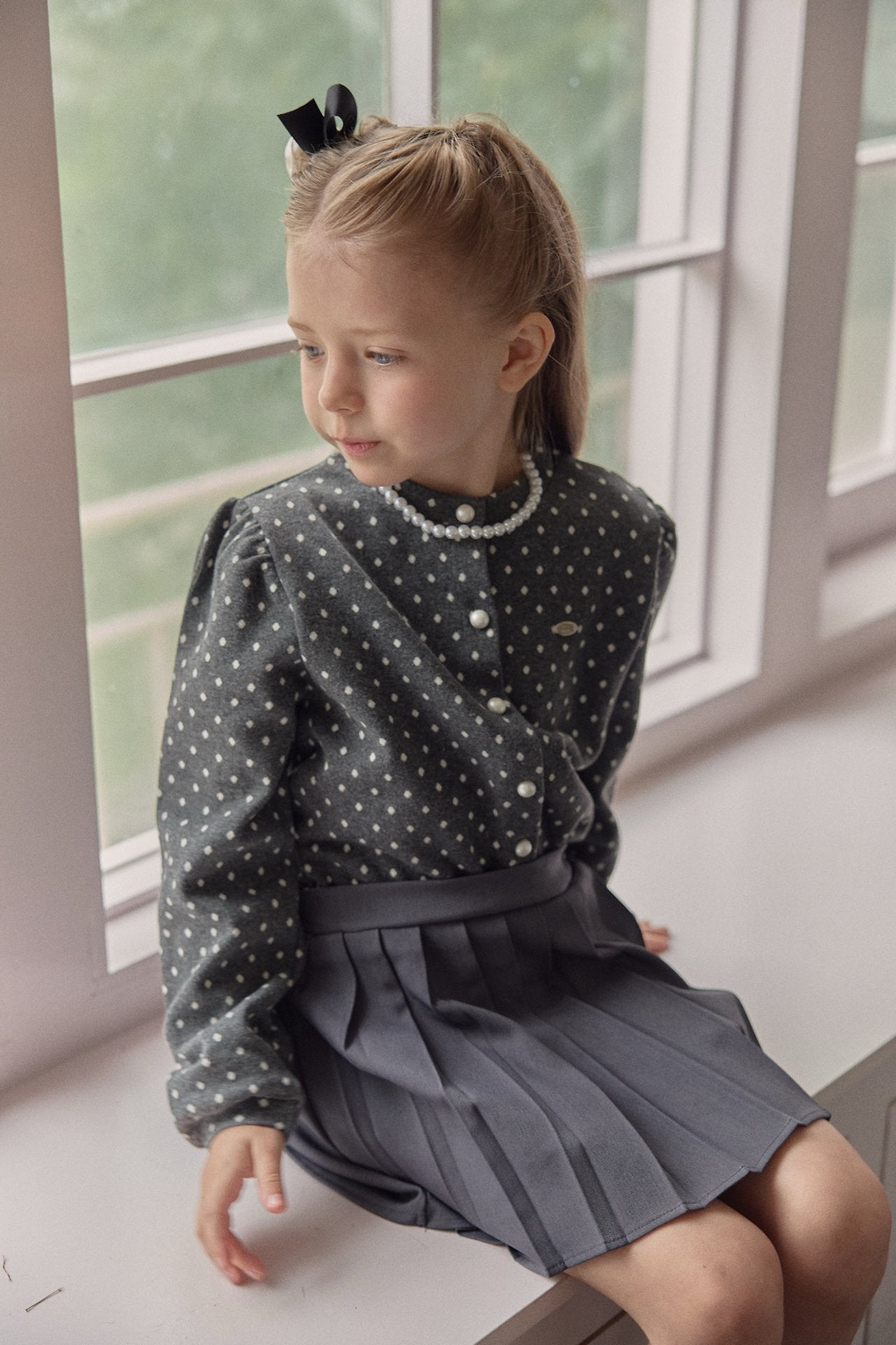 ［berry berry］Dot puff cardigan