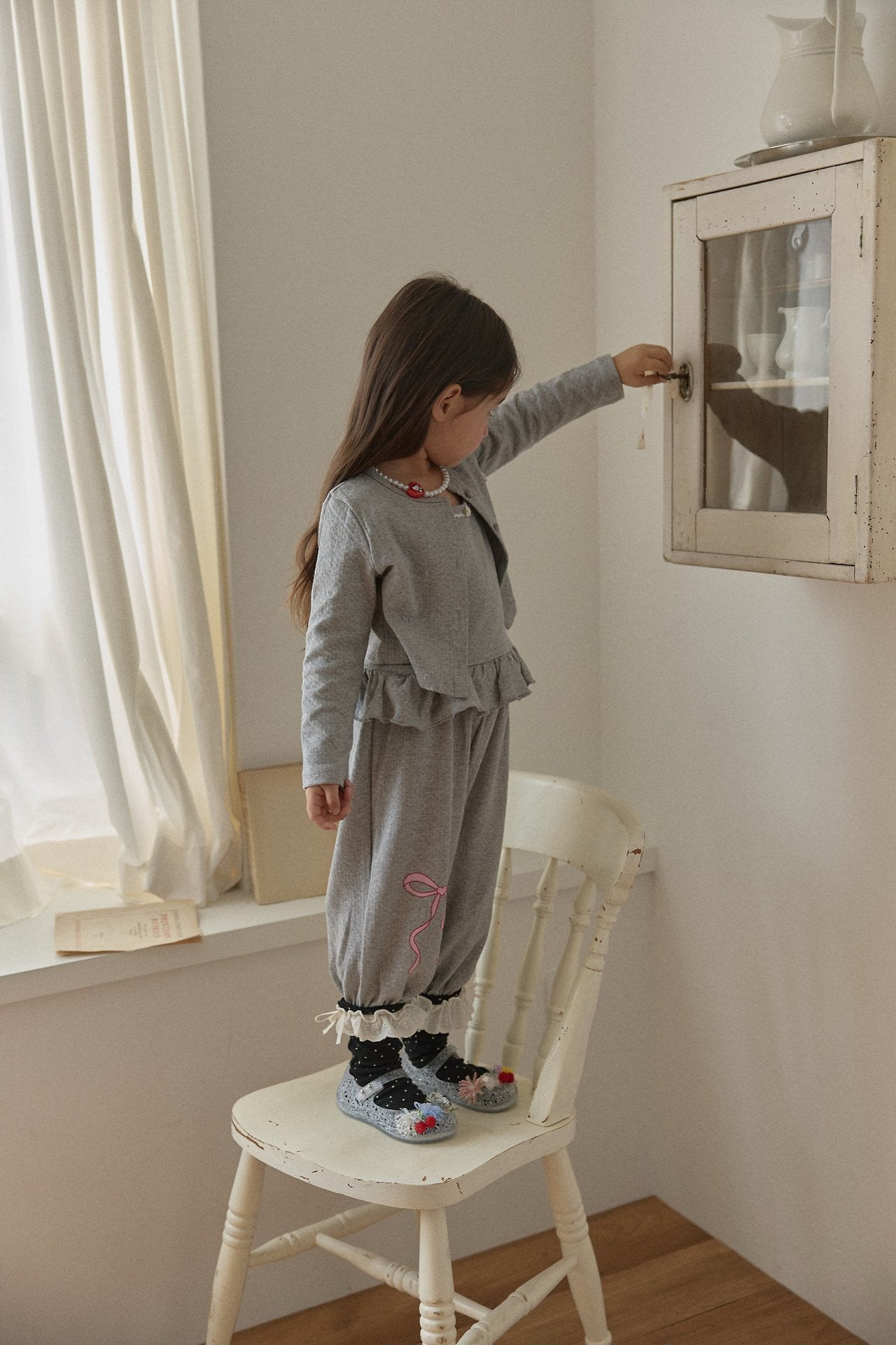 ［berry berry］ Cottage ribbon jogger pants
