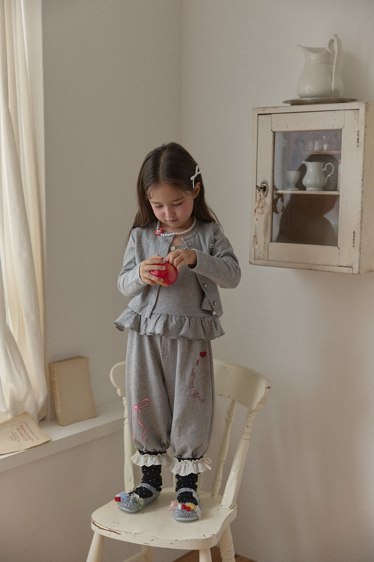 ［berry berry］ Cottage ribbon jogger pants