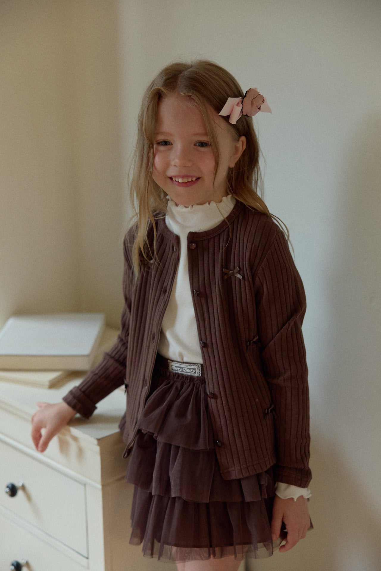 ［berry berry］Cookie ribbon cardigan