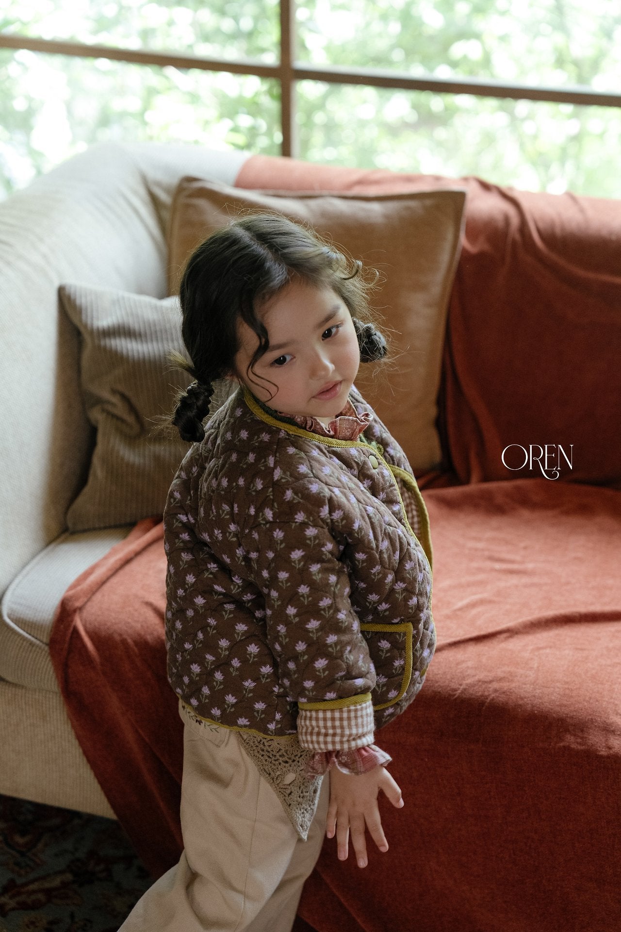 ［OREN］Breeze check padding jumper (3oz)