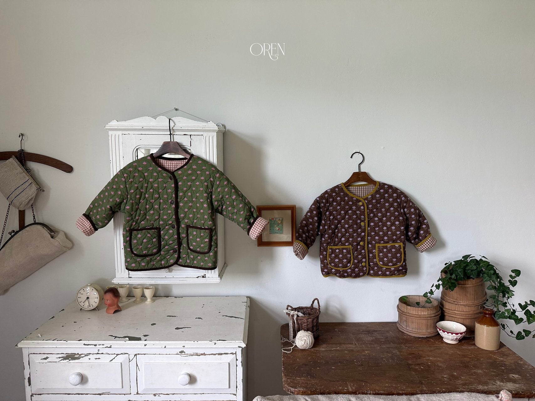 ［OREN］Breeze check padding jumper (3oz)