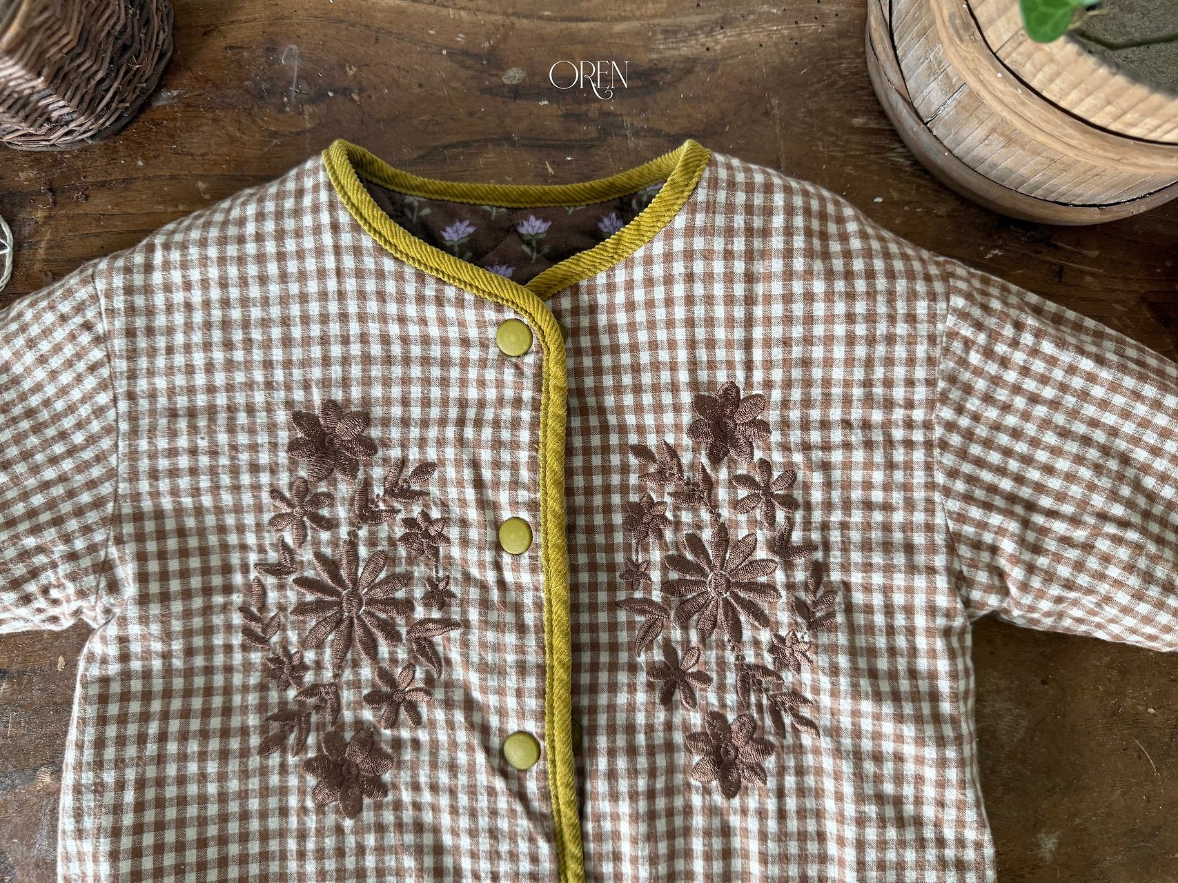 ［OREN］Breeze check padding jumper (3oz)