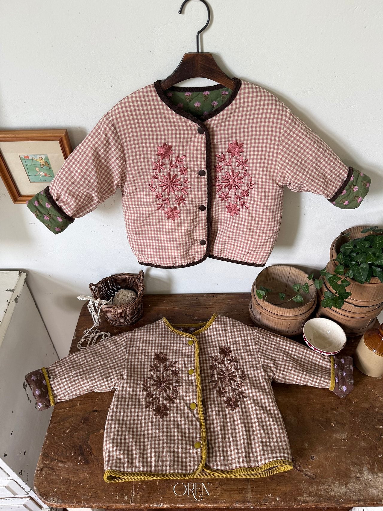 ［OREN］Breeze check padding jumper (3oz)