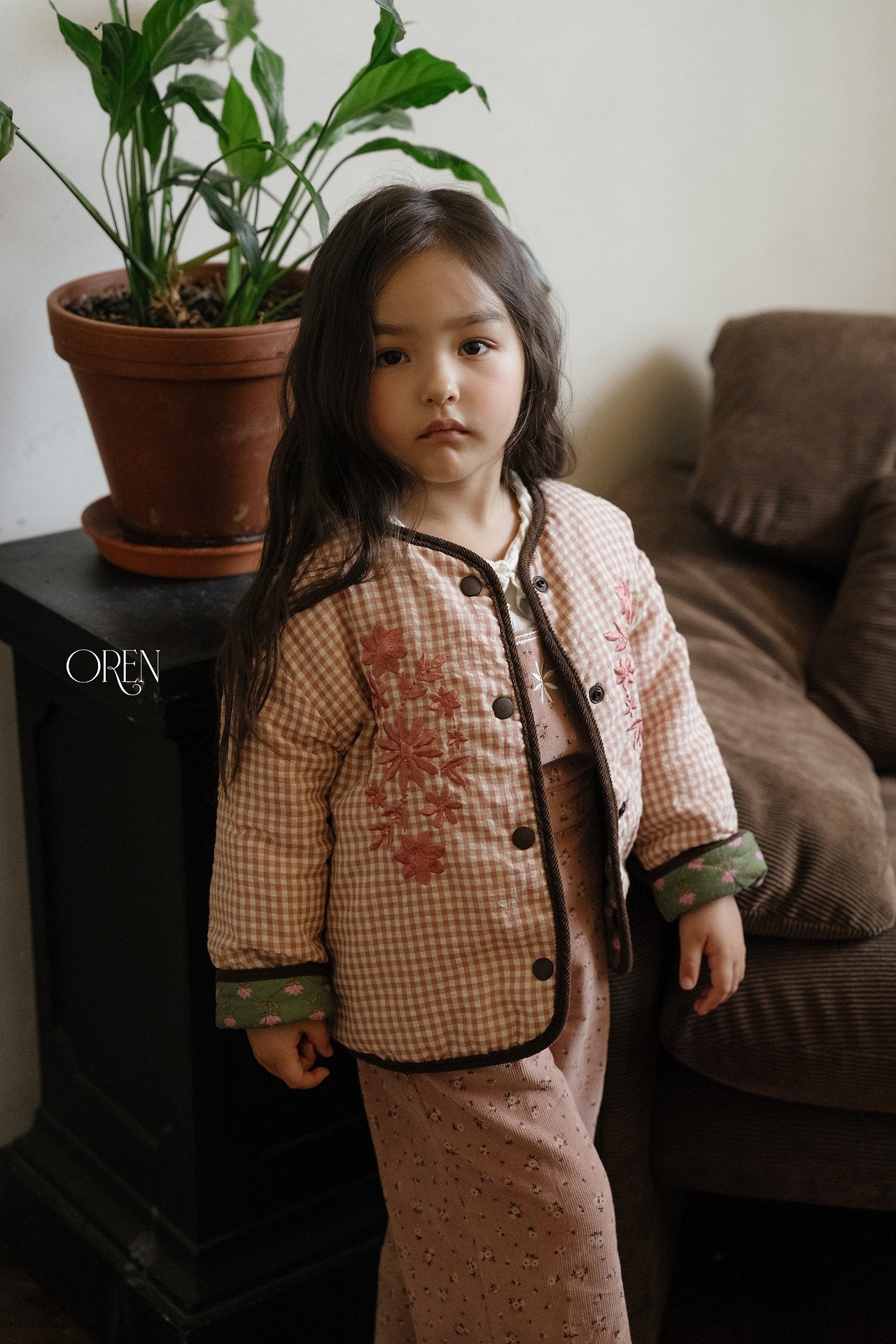 ［OREN］Breeze check padding jumper (3oz)