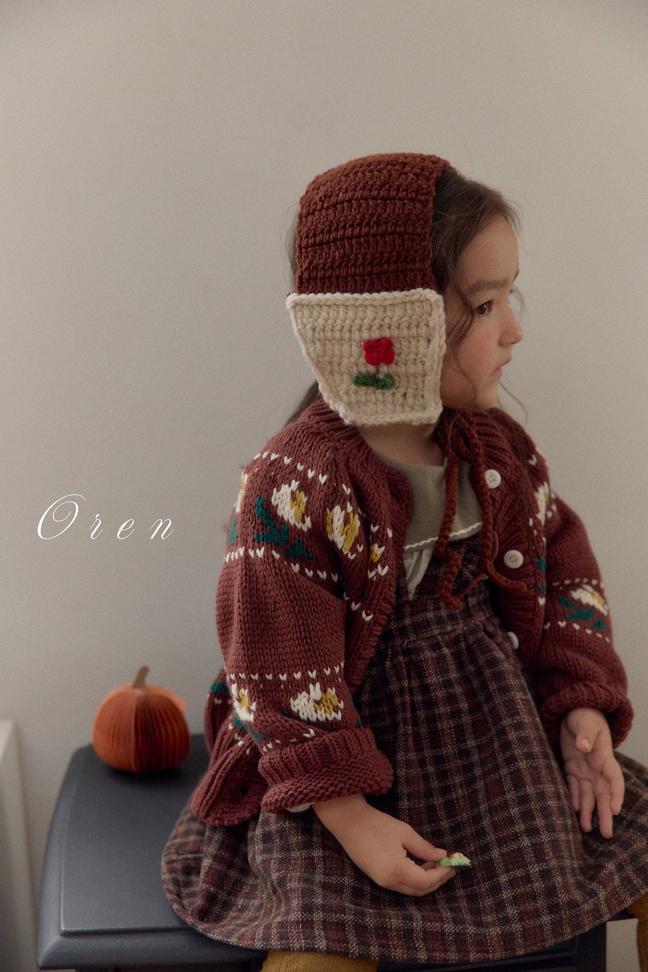［OREN］Belotty flower knit cardigan