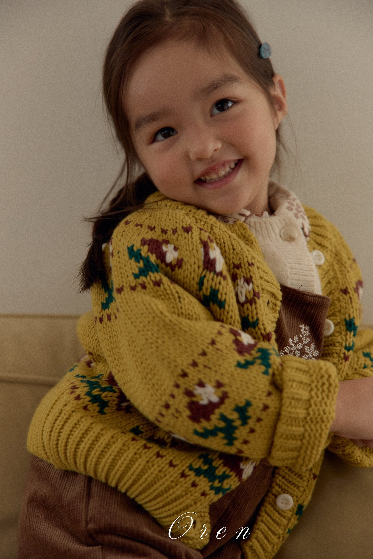［OREN］Belotty flower knit cardigan