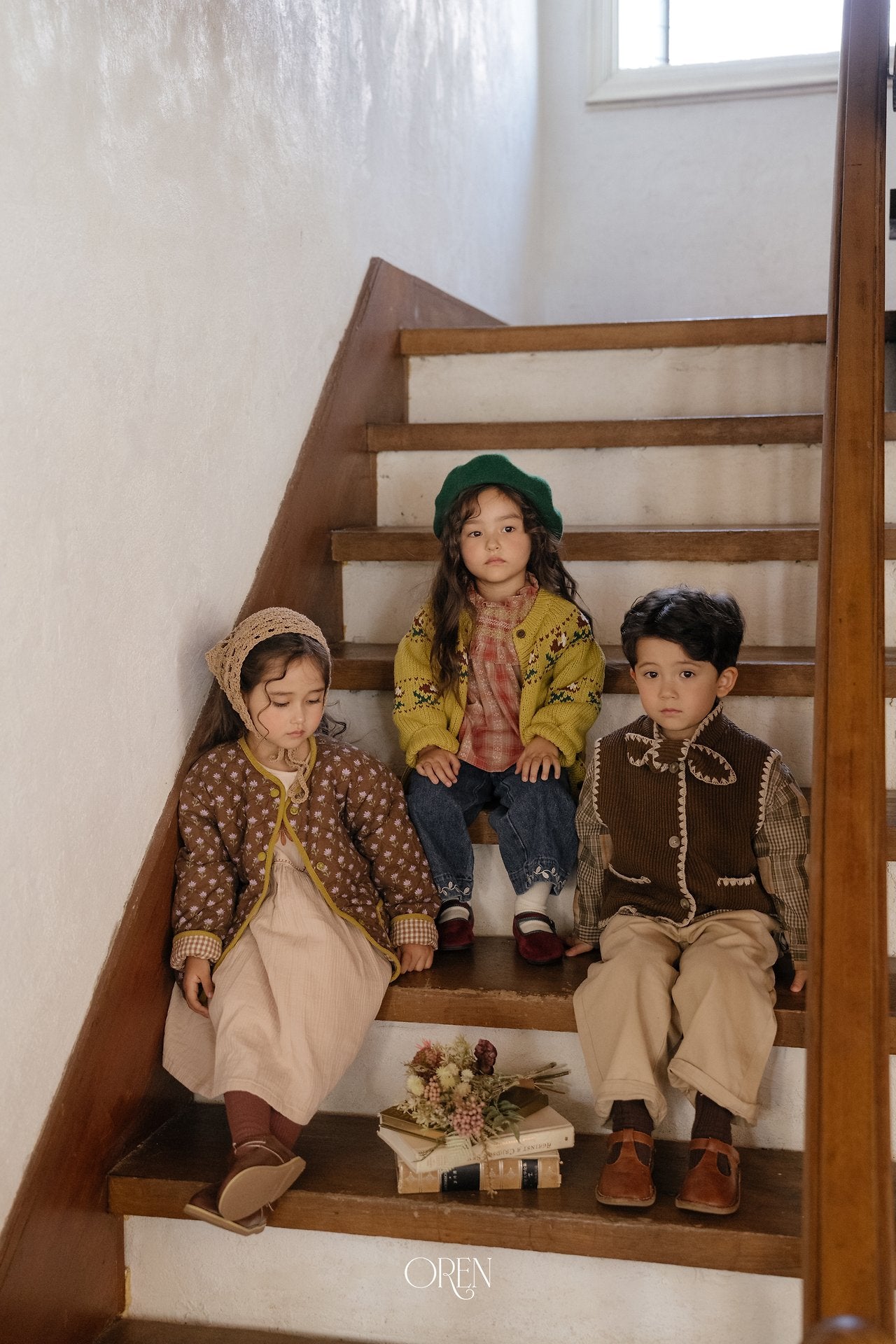 ［OREN］Belotty flower knit cardigan