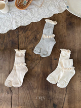［OREN］Olive long lace socks