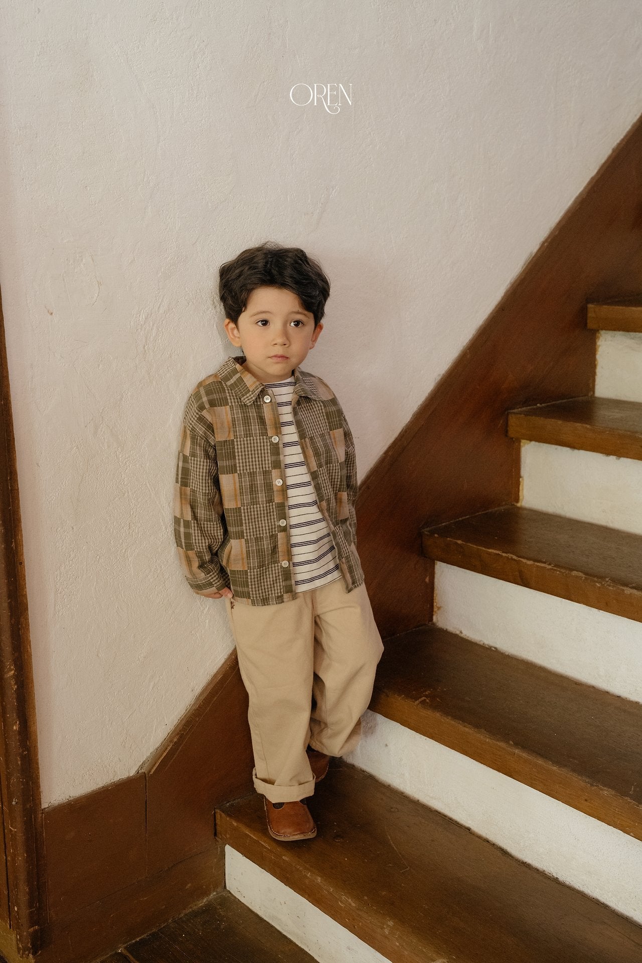 ［OREN］Oliver patchwork shirt