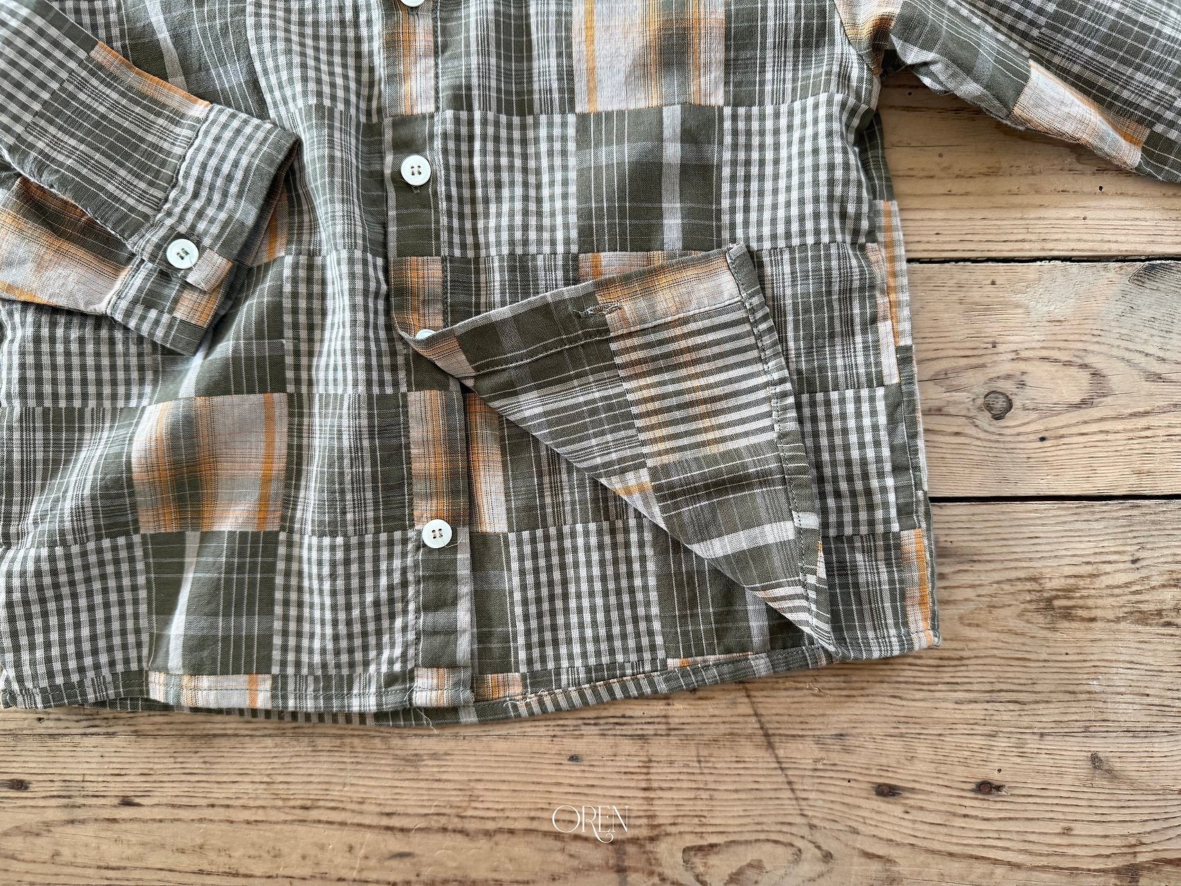 ［OREN］Oliver patchwork shirt