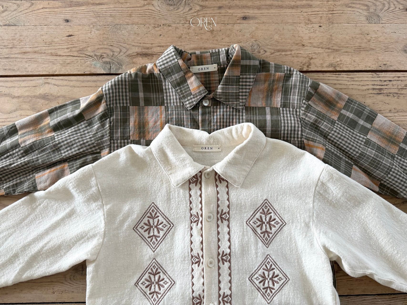 ［OREN］Edwin embroidery shirt