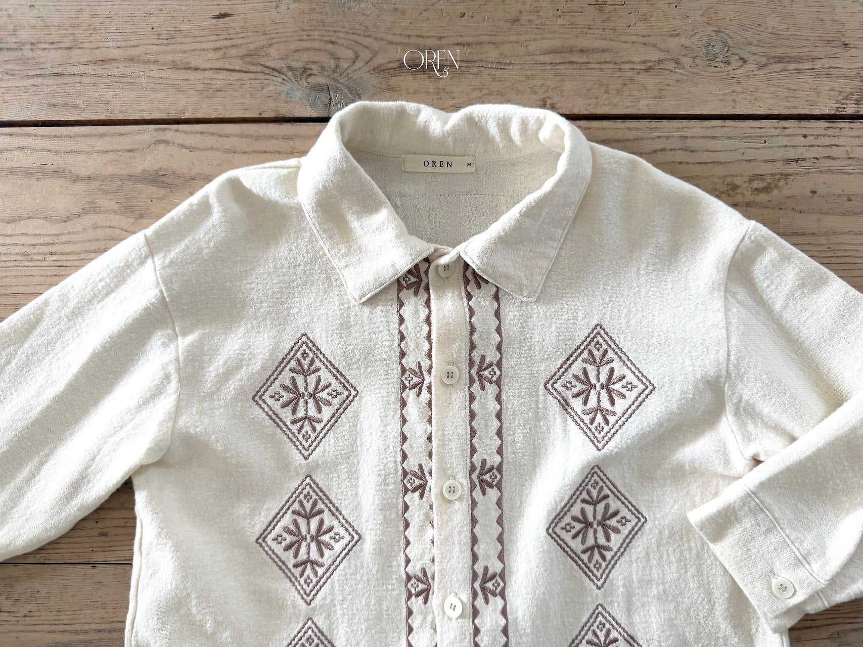 ［OREN］Edwin embroidery shirt