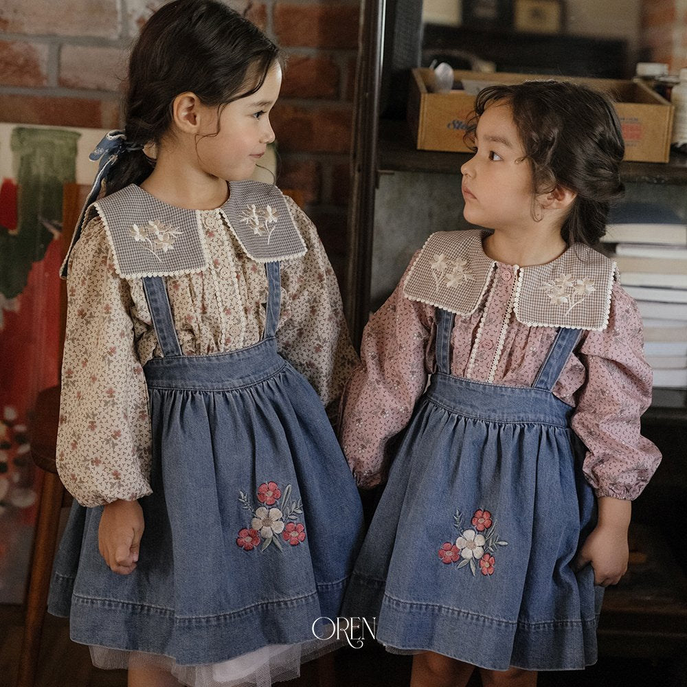 ［OREN］Bluemay suspender skirt