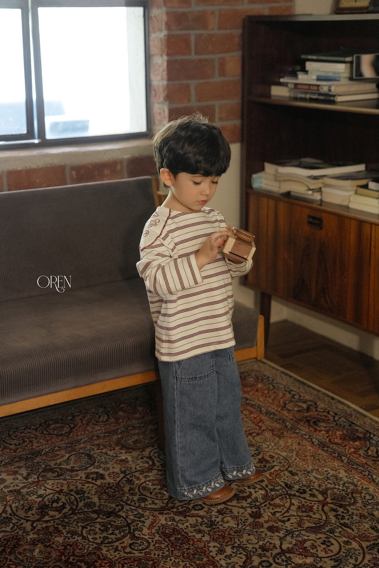 ［OREN］Maple embroidery denim pants