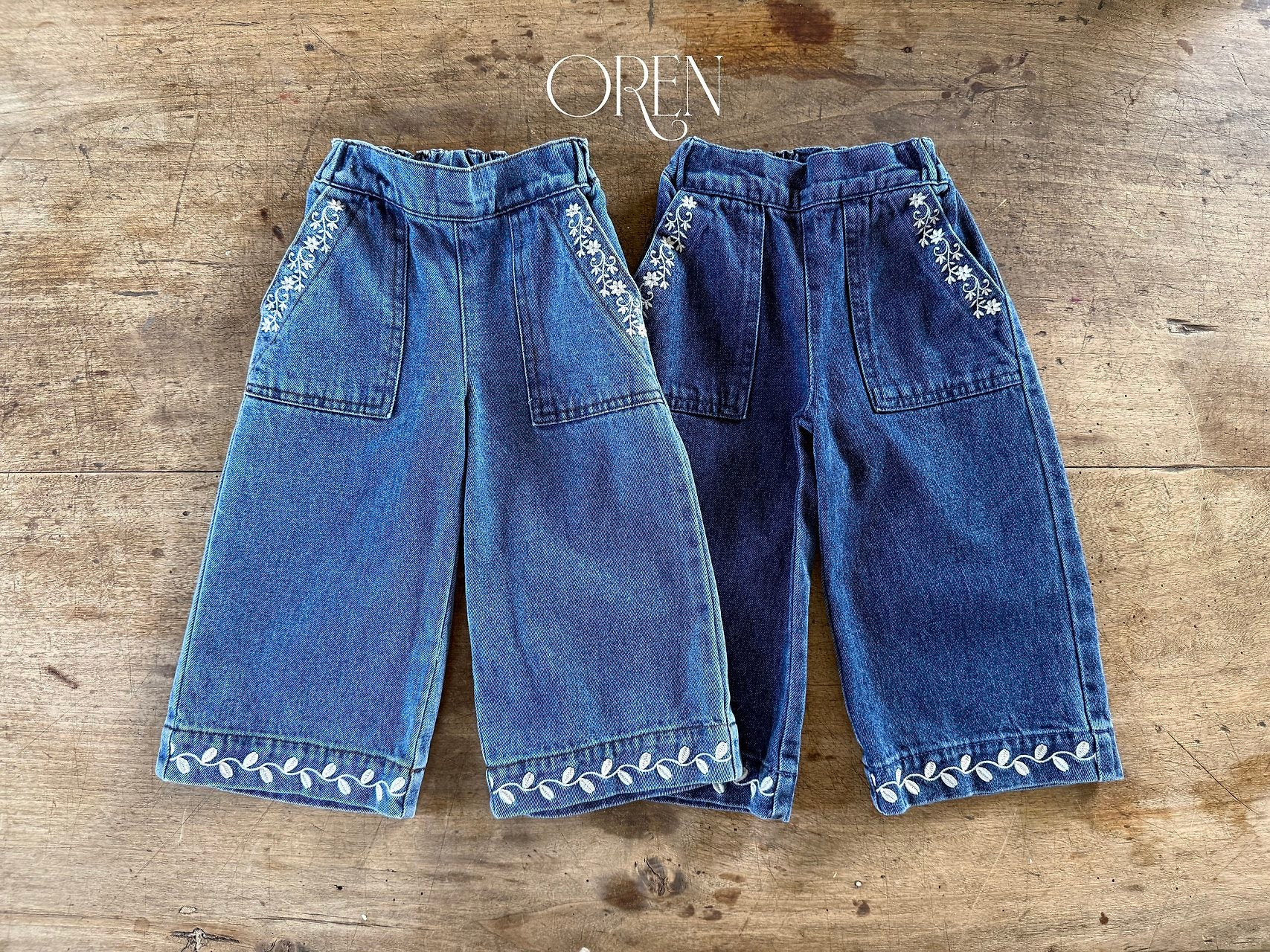 ［OREN］Maple embroidery denim pants