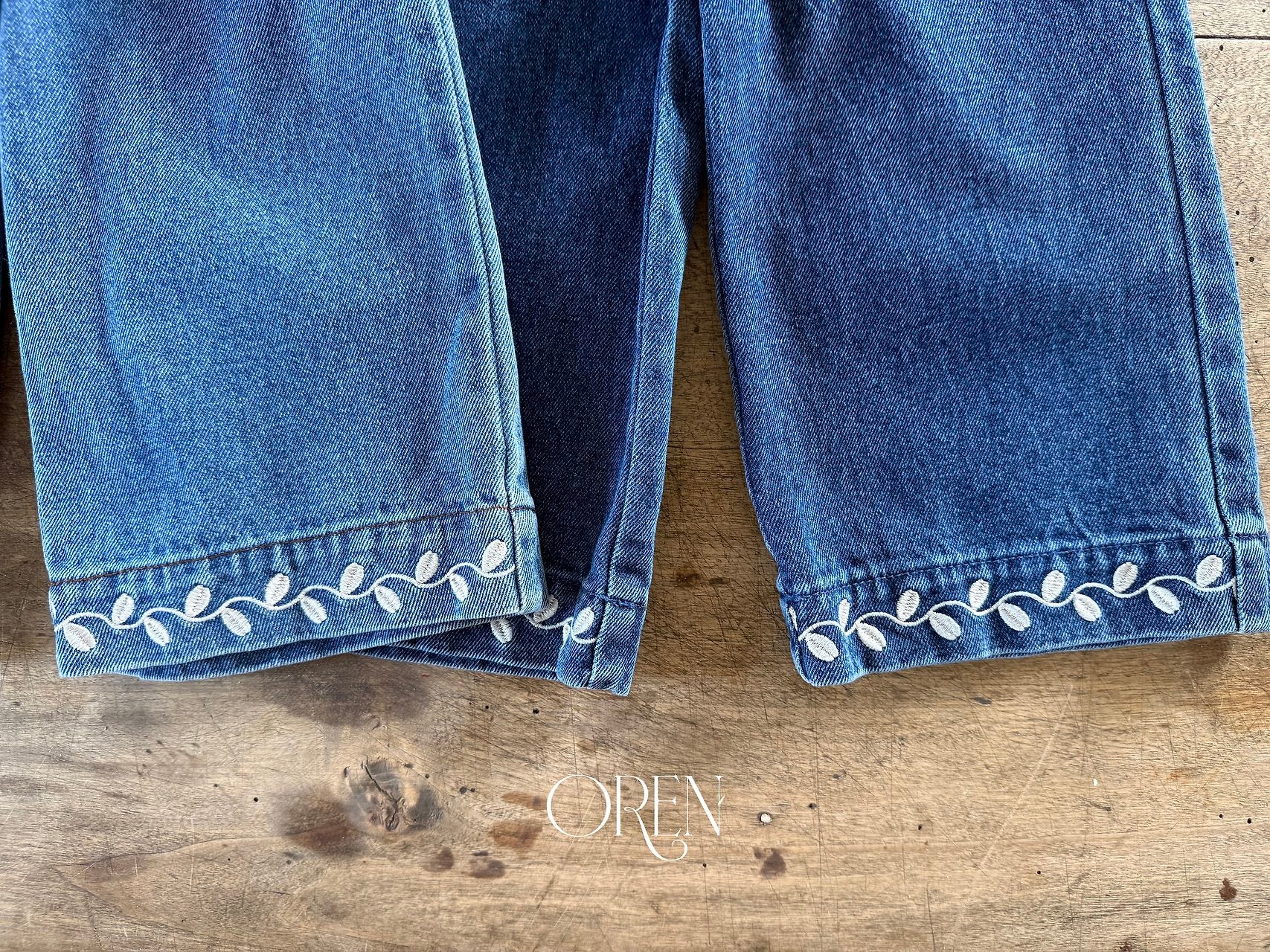 ［OREN］Maple embroidery denim pants