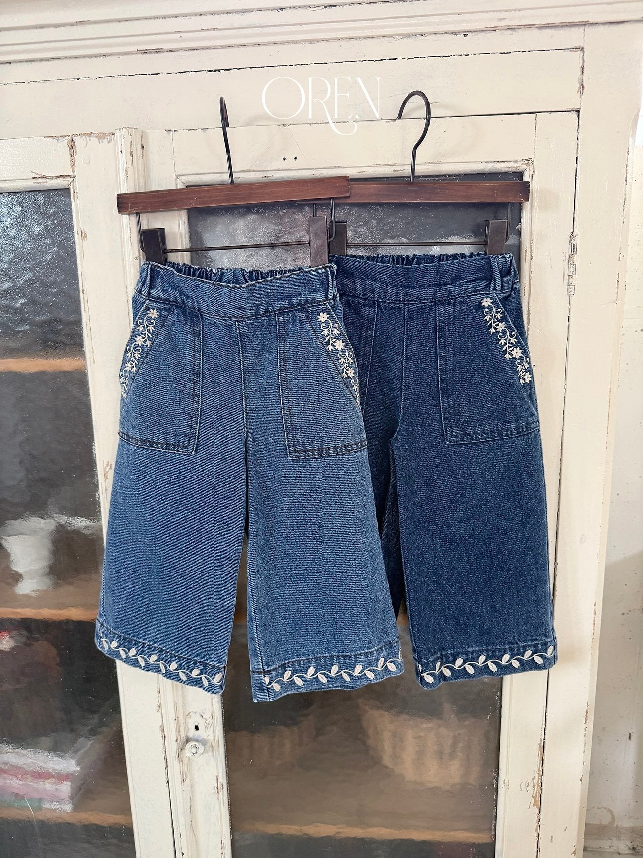 ［OREN］Maple embroidery denim pants
