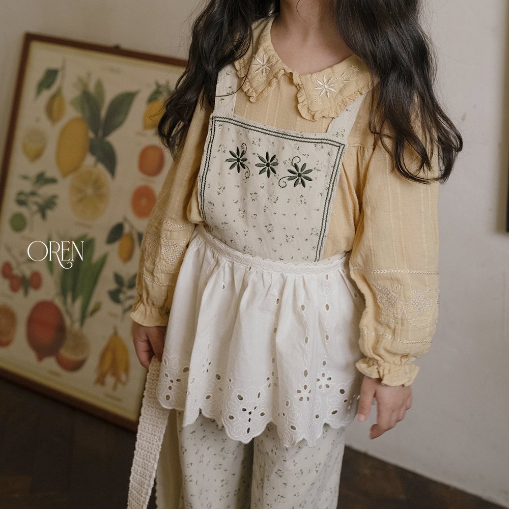 ［OREN］Olive & Garden lace apron (garden)