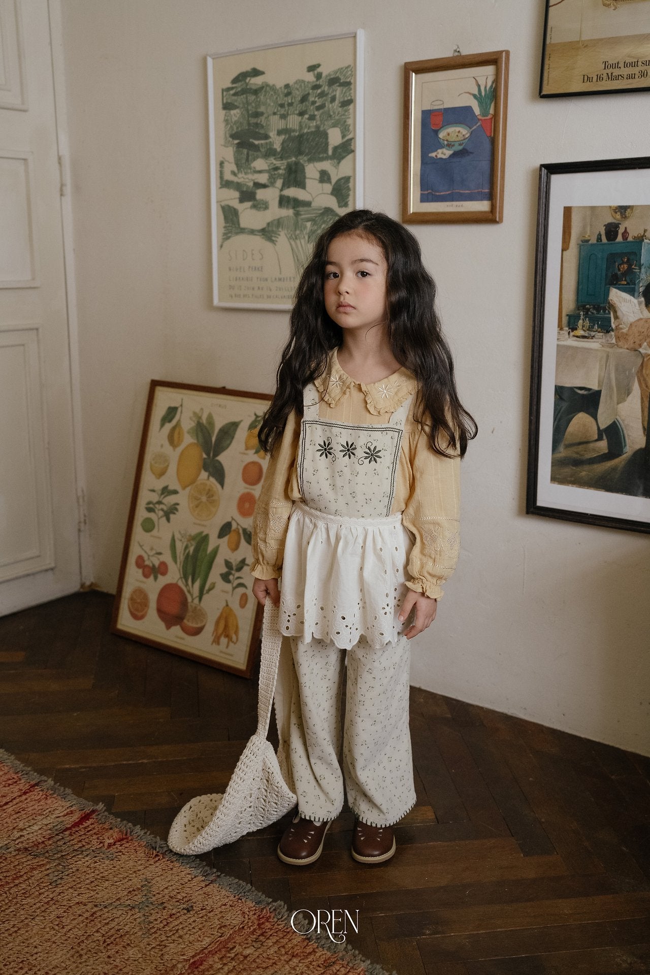 ［OREN］Olive & Garden lace apron (garden)