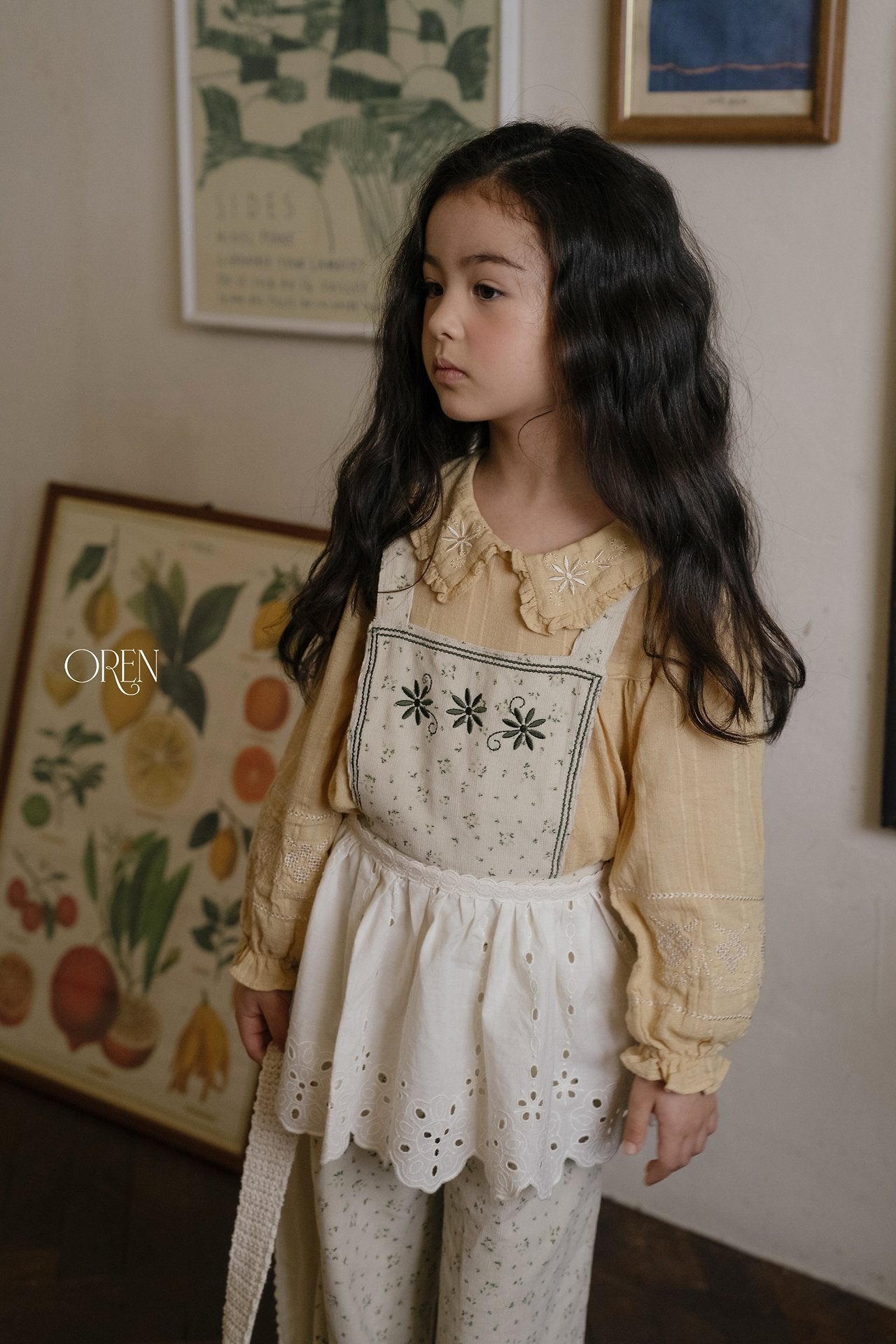 ［OREN］Olive & Garden lace apron (garden)
