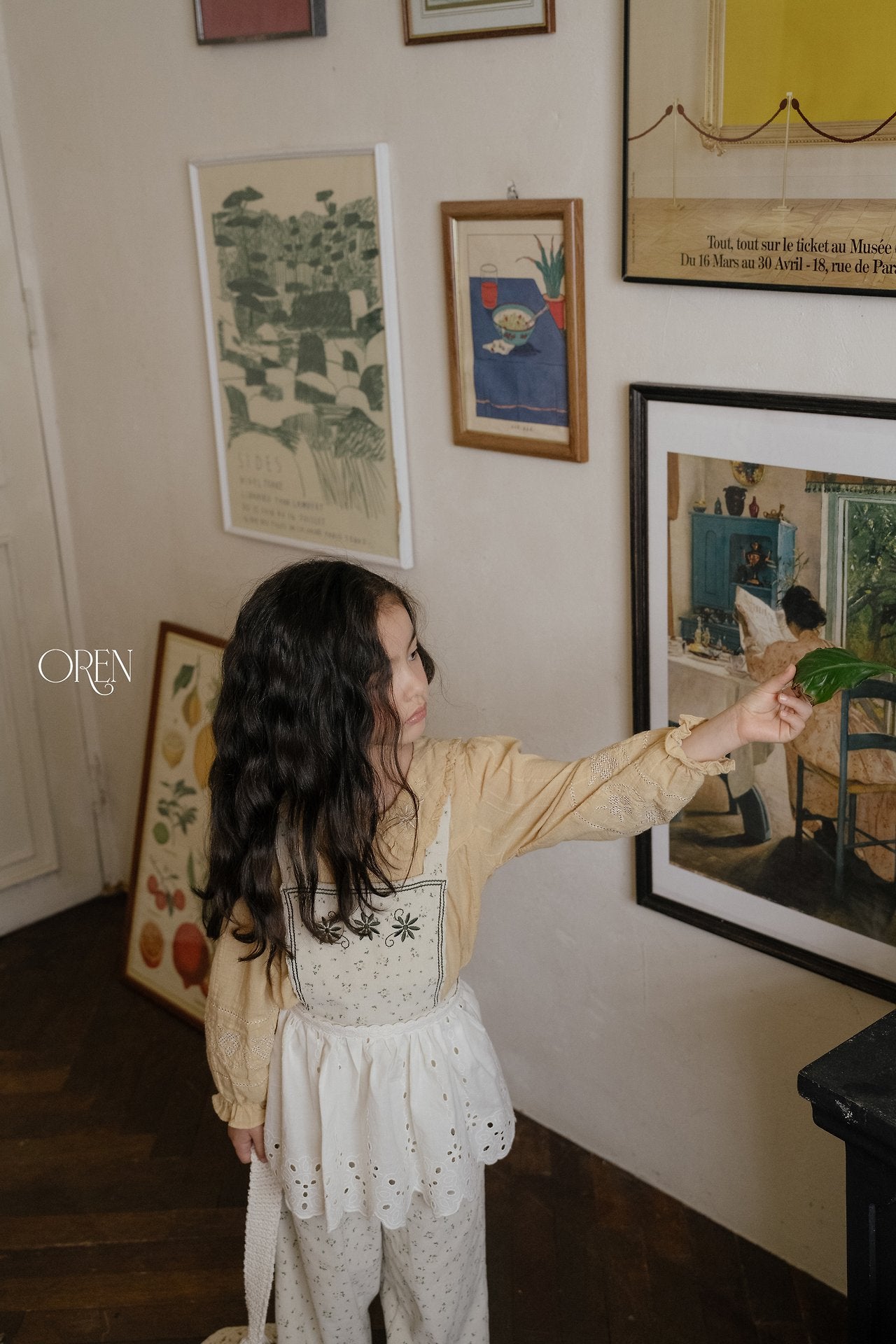 ［OREN］Olive & Garden lace apron (garden)
