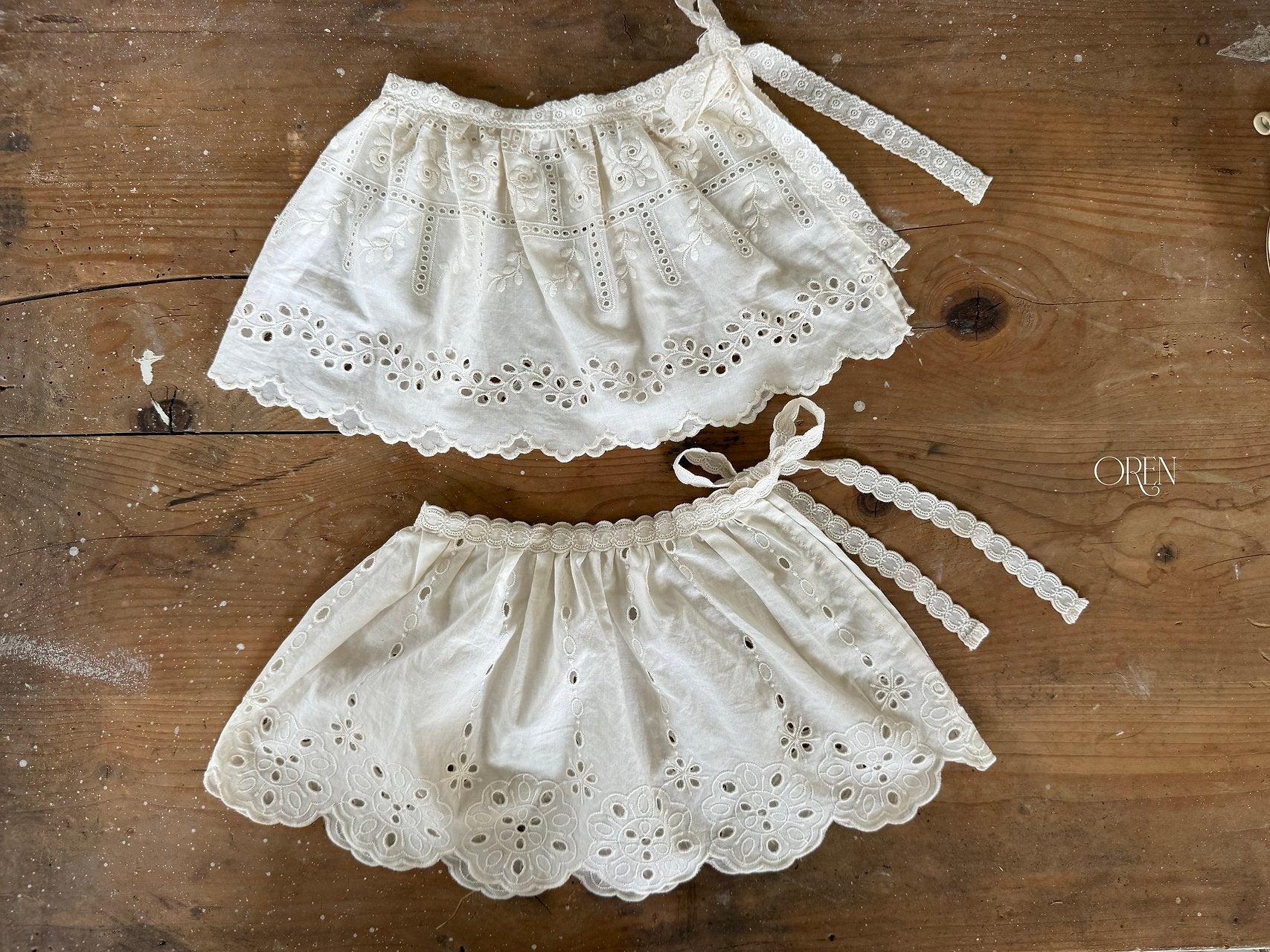 ［OREN］Olive & Garden lace apron (garden)