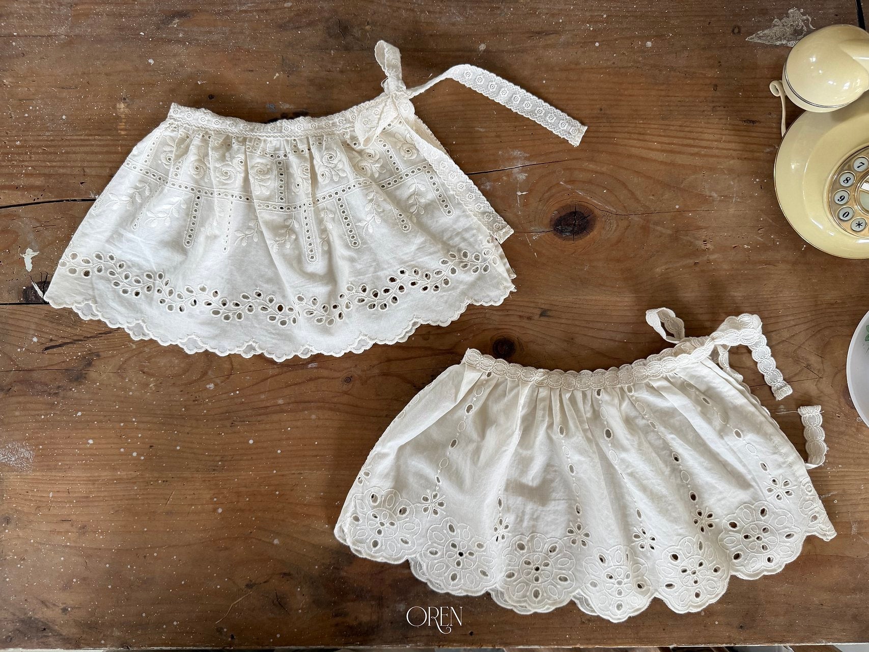 ［OREN］Olive & Garden lace apron (garden)