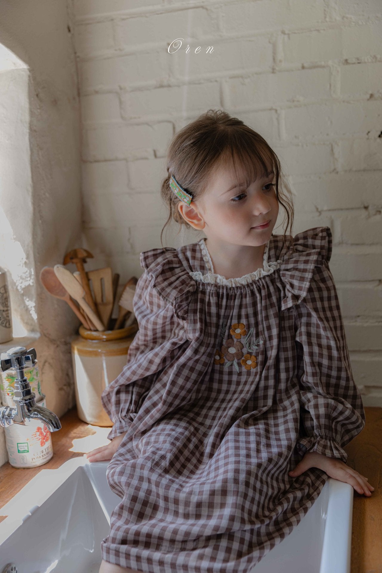 ［OREN］Madeleine embroidery one-piece (kids)