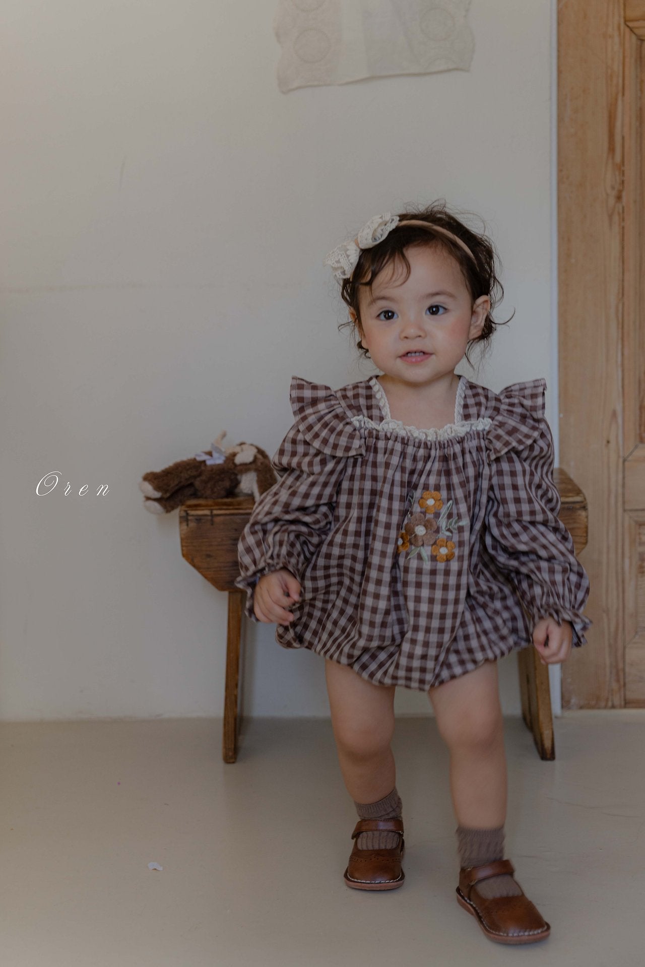 ［OREN］Madeleine embroidery rompers
