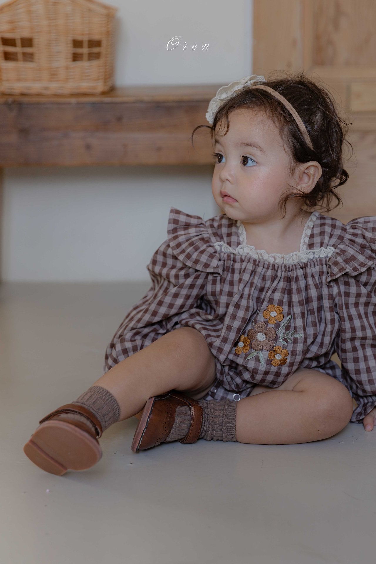 ［OREN］Madeleine embroidery rompers