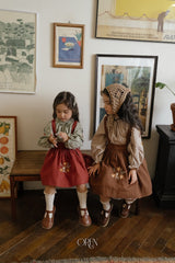 ［OREN］Autumn bloom suspender skirt