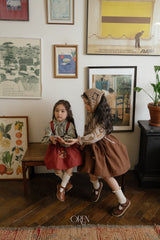 ［OREN］Autumn bloom suspender skirt