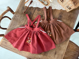 ［OREN］Autumn bloom suspender skirt