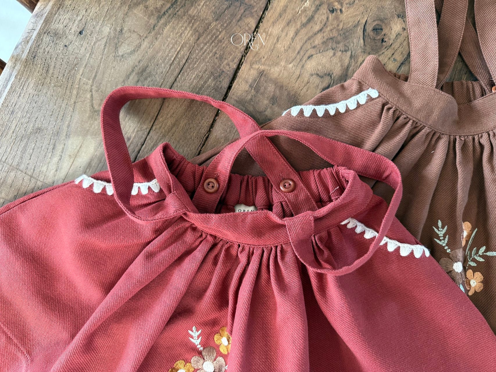 ［OREN］Autumn bloom suspender skirt