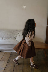 ［OREN］Autumn bloom suspender skirt