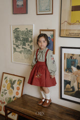 ［OREN］Autumn bloom suspender skirt